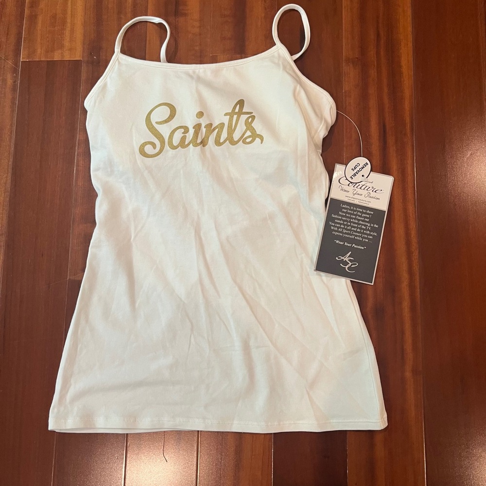 NFL New Orleans Saints All Sport Couture Cami Tank Top Football Gold New XS